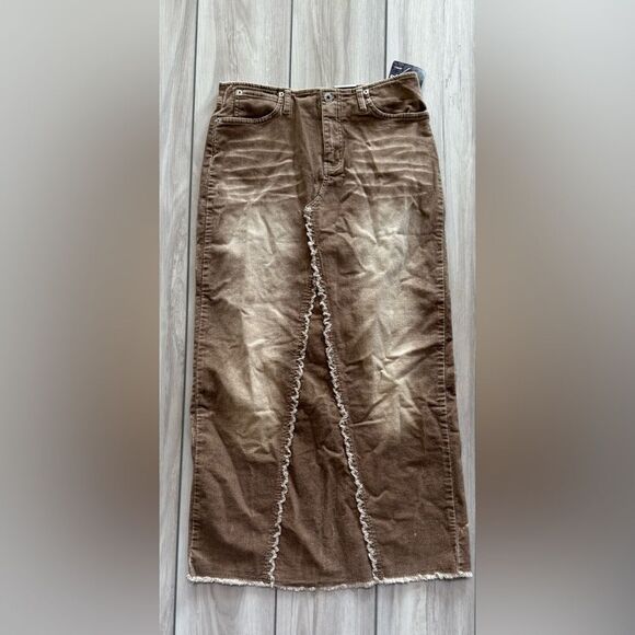 Rave For Real Stretch Cord Skirt Brown Size 7 NWT - Picture 3 of 8